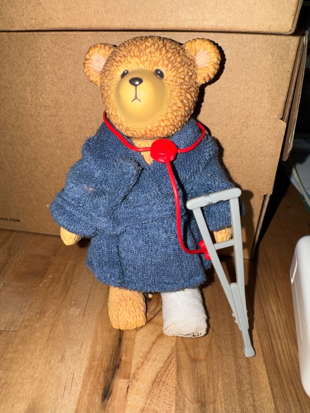 Vintage RUSS Russ Teddy Town "Get Well" Bear Teddy Doctor